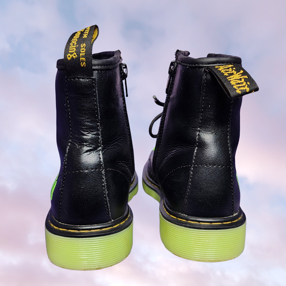 Rare Glow in the Dark Skele Bone Black Lace Up Classic Doc Dr Martens Sz 5 Women - Picture 6 of 8